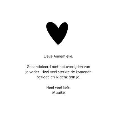 Condoleancekaart - Wat met liefde is geplant 3