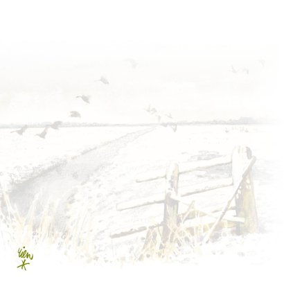 Condoleancekaart winters weiland boeren hek 2