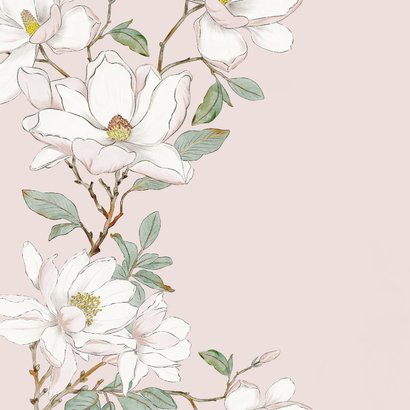 Condoleancekaart witte magnolia's 2