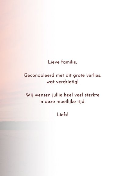 Condoleancekaart zonsondergang sterkte met dit grote verlies 3