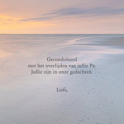 Condoleancekaart zonsondergang strand 3