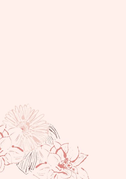 Condoleancekaart zus roze bloemen 2