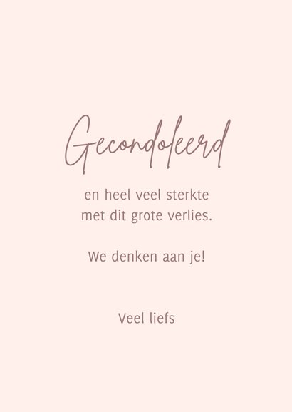 Condoleancekaart zus roze bloemen 3