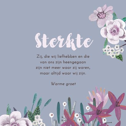 Condoleancekaart zwaan met bloemen en sterkte 3