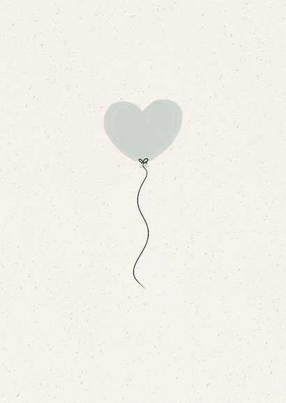 Condoleancekaartje met blauwe ballon in de vorm van een hart 2