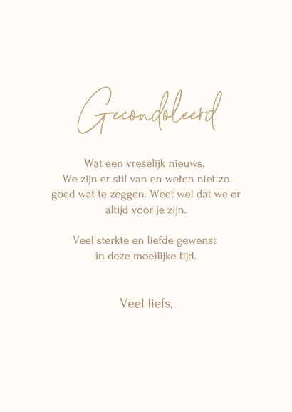 Condoleancekaartje met roze droogbloemen 3