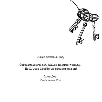 Congrats on your new home felicitatiekaart deuren sleutel 3