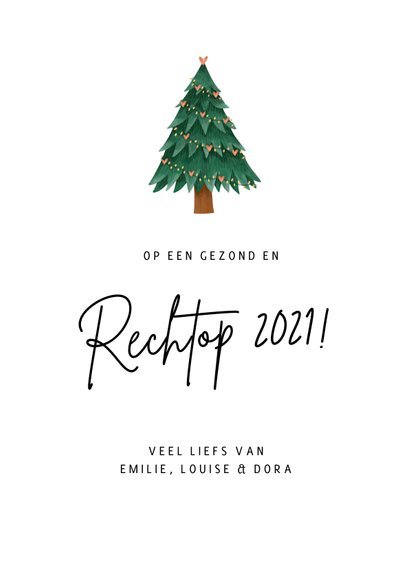 Corona kerstkaart - De wereld op z'n kop kerstboom 3