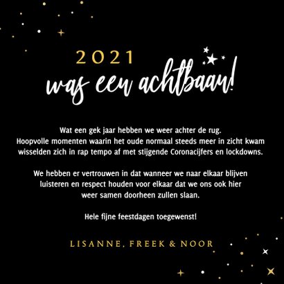 Corona kerstkaart met arrenslee 2021 was een achtbaan 3