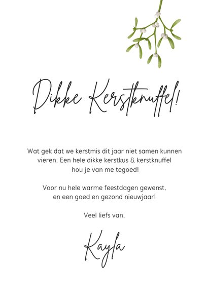 Corona kerstkaart papieren kerstkus door de brievenbus hert 3