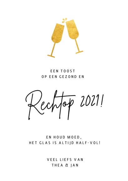Corona nieuwjaarskaart met knipoog - de wereld op z'n kop 3