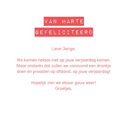 Corona taartje verjaardagskaartje quarantaine feestje 3