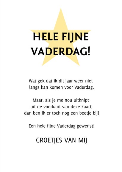 Corona Vaderdag kaart uitknipvisite met eigen foto - man 3