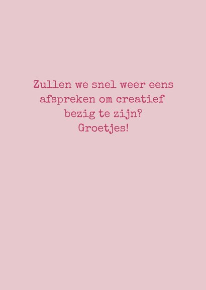 Creatief kaartje om af te spreken met verf en pennen 3