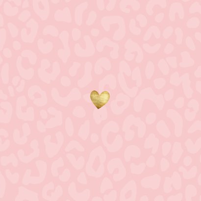 Dankeskarte Geburt Leopardenprint rosa Foto innen Rückseite