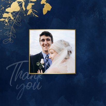 Dankeskarte Hochzeit Eukalyptus Goldlook 2