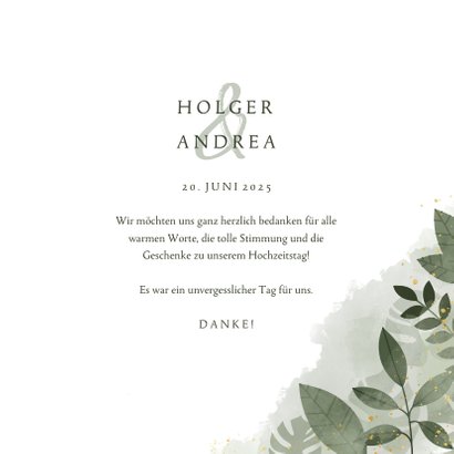 Dankeskarte Hochzeitstag botanisch 3
