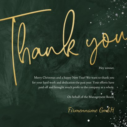 Dankeskarte Mitarbeiter Weihnachten 'Thank you' 3
