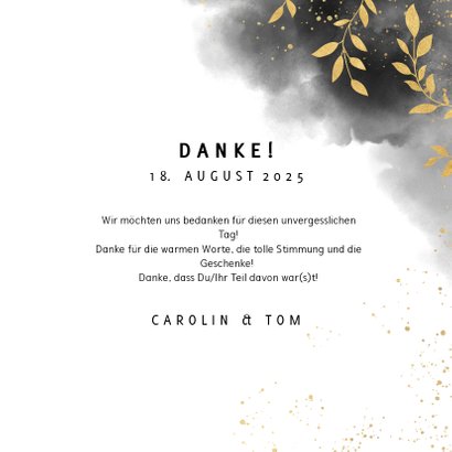 Dankeskarte zur Hochzeit mit Foto, Wasserfarbe und Zweigen 3