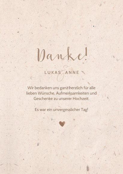 Dankeskarte zur Hochzeit mit Fotos & Tauben natürlicher Look 3