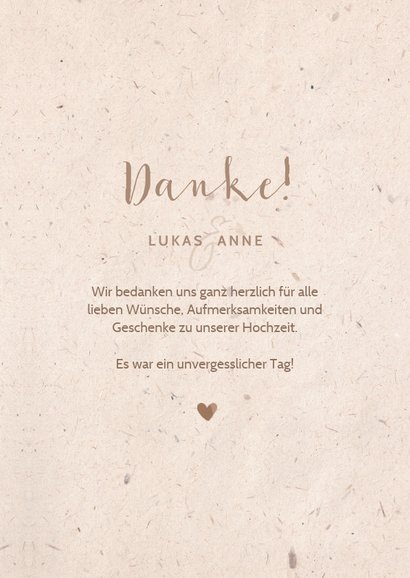Dankeskarte zur Hochzeit mit Fotos & Tauben natürlicher Look 3