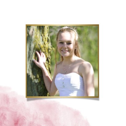 Dankeskarte zur Konfirmation Fotos, Goldlook & Wasserfarbe 2