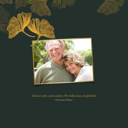 Danksagung Goldene Hochzeit Ginkgoblätter 2