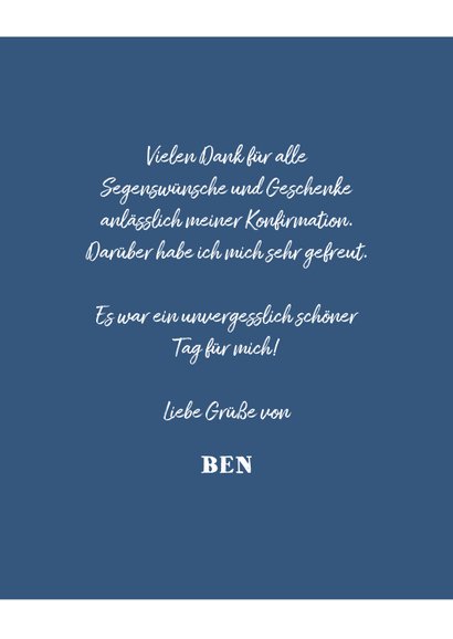 Danksagung Konfirmation blau Fotocollage grafisch 3