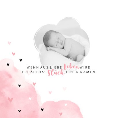Danksagung zur Geburt Herz aus Filz Foto innen 2