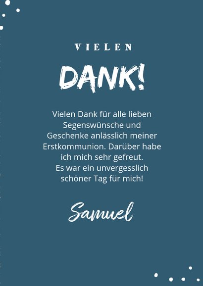 Danksagung zur Kommunion Fotocollage Kraftpapier 3