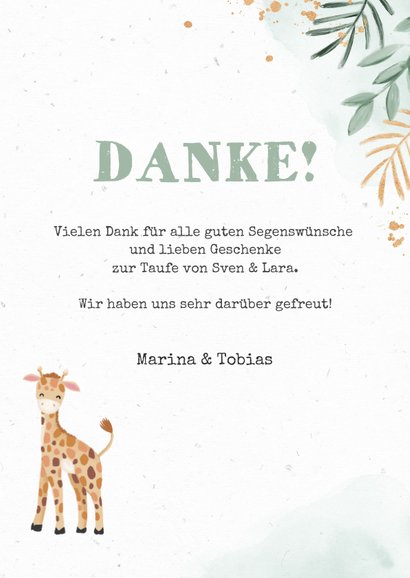 Danksagung Zwillinge Fotos niedliche Giraffen 3