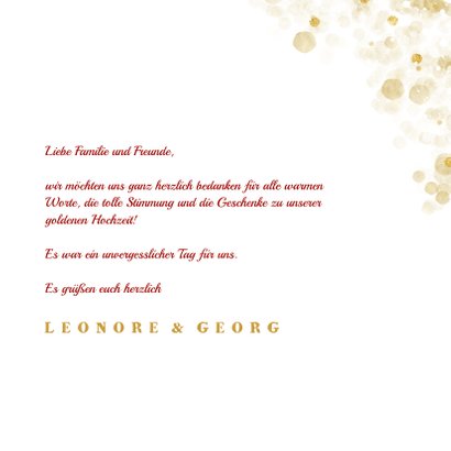 Danksagungskarte Goldene Hochzeit Foto & Gold 3