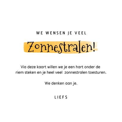 de Zonnebloem -Wenskaartje vol met positiviteit met zon 3