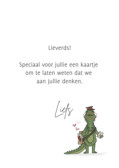 Dierenkaart lieve krokodil 3