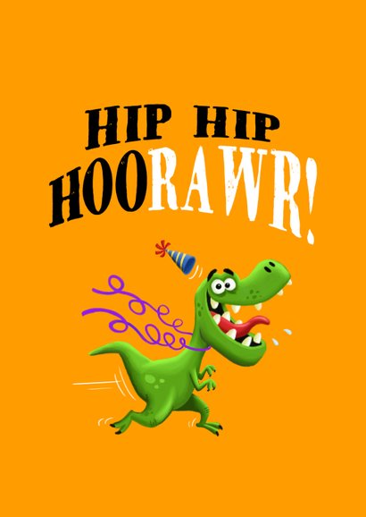 Dino verjaardagskaart met rennende T-rex! 2