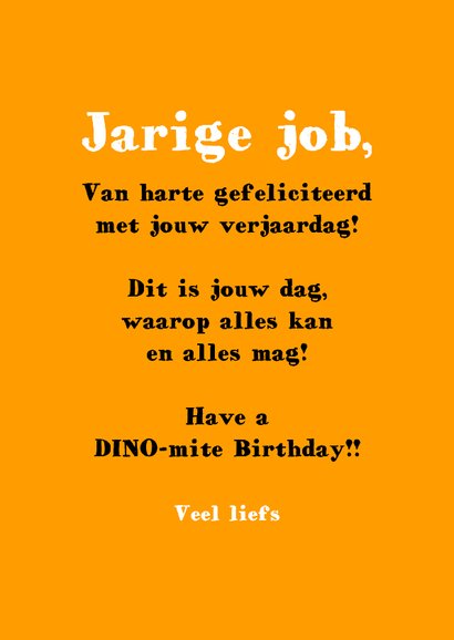 Dino verjaardagskaart met rennende T-rex! 3