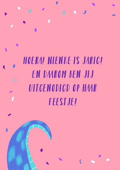 Dinofeestje uitnodiging voor een meisje 2