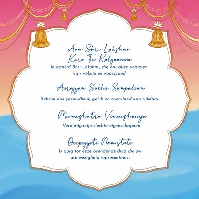 Divali wenskaart met Maha Lakshmi 2