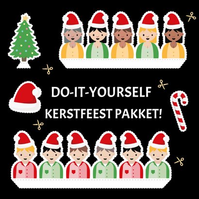 Do-it-yourself kerstfeest uitknip feestpakket kaart 2
