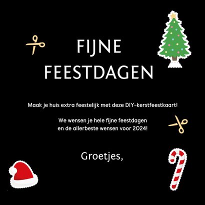 Do-it-yourself kerstfeest uitknip feestpakket kaart 3