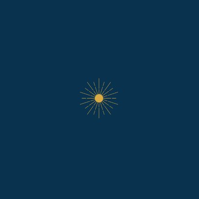 Donkerblauwe felicitatiekaartje communie met zonnetje 2