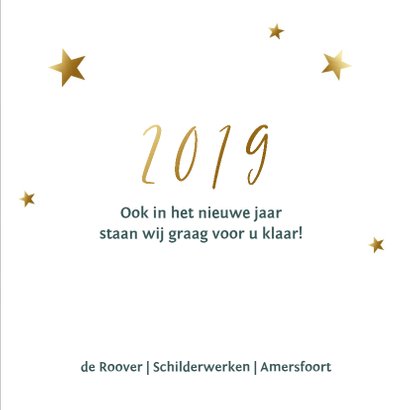 Donkergroene zakelijke kerstkaart met gouden jaartal 3