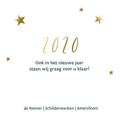 Donkergroene zakelijke kerstkaart met gouden jaartal 3