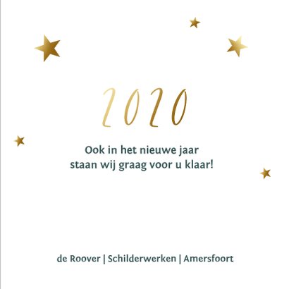 Donkergroene zakelijke kerstkaart met gouden jaartal 3