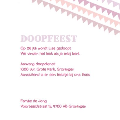 Doopfeest paarse vlaggetjes 3