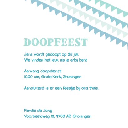 Doopfeest vlaggetjes en foto 3
