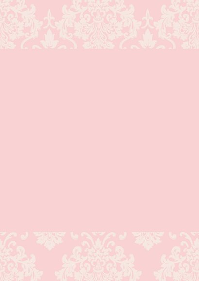 Doopkaart meisje roze barok 3