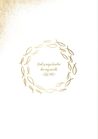 Doopkaart uitnodiging foto en gouden visjes 2