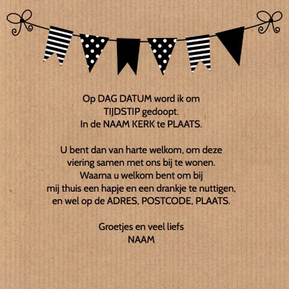 Doopkaart wolkje kraft hartjes foto 3