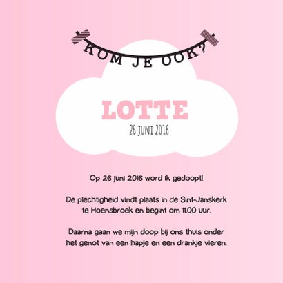 Doopkaart Wolkje letterslinger 3